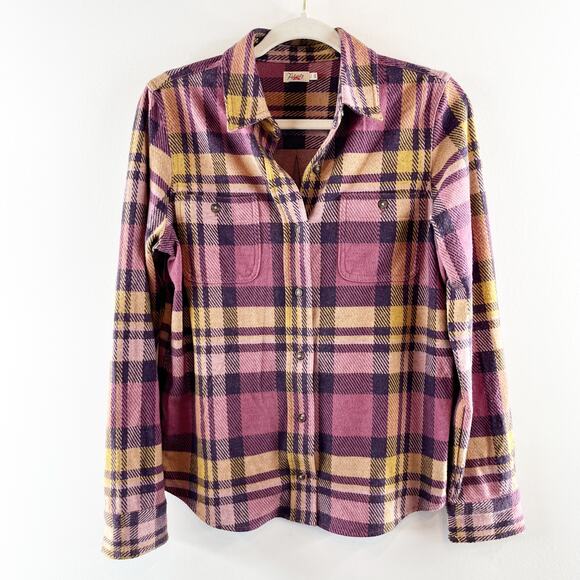 Faherty Legend Sweater Button Down Long Sleeve Shirt Pink Yellow Small - Picture 2 of 8